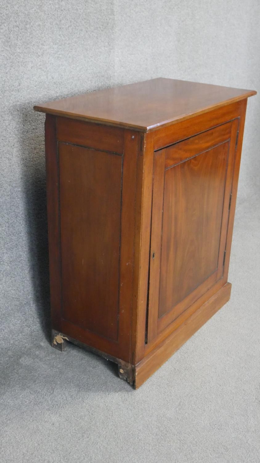 A 19th century flame mahogany pier cabinet on plinth base. H.88 W.75 D.40cm - Image 2 of 3
