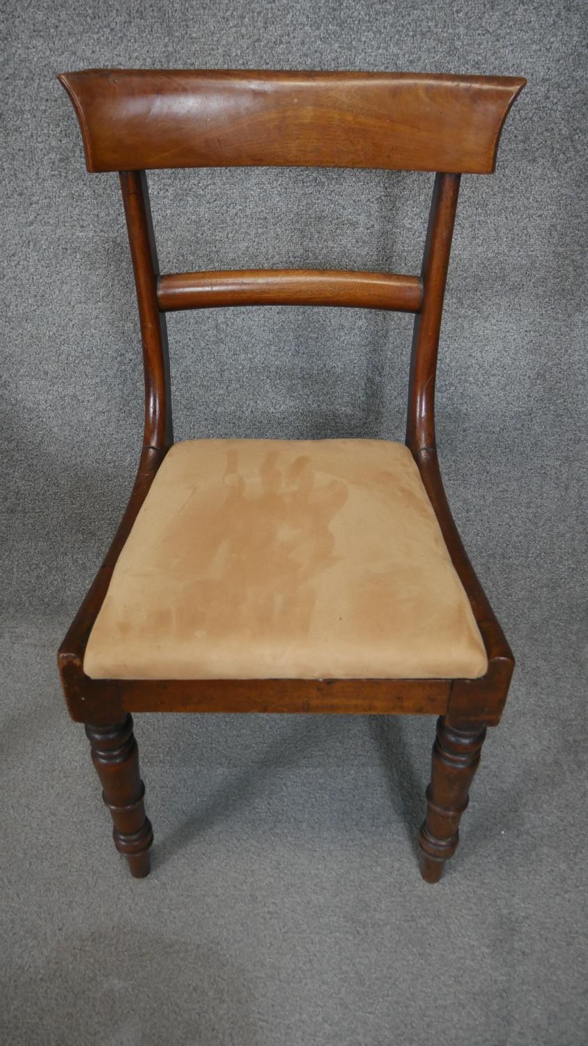 A 19th century mahogany bar back dining chair along with a similar chair. - Image 3 of 5