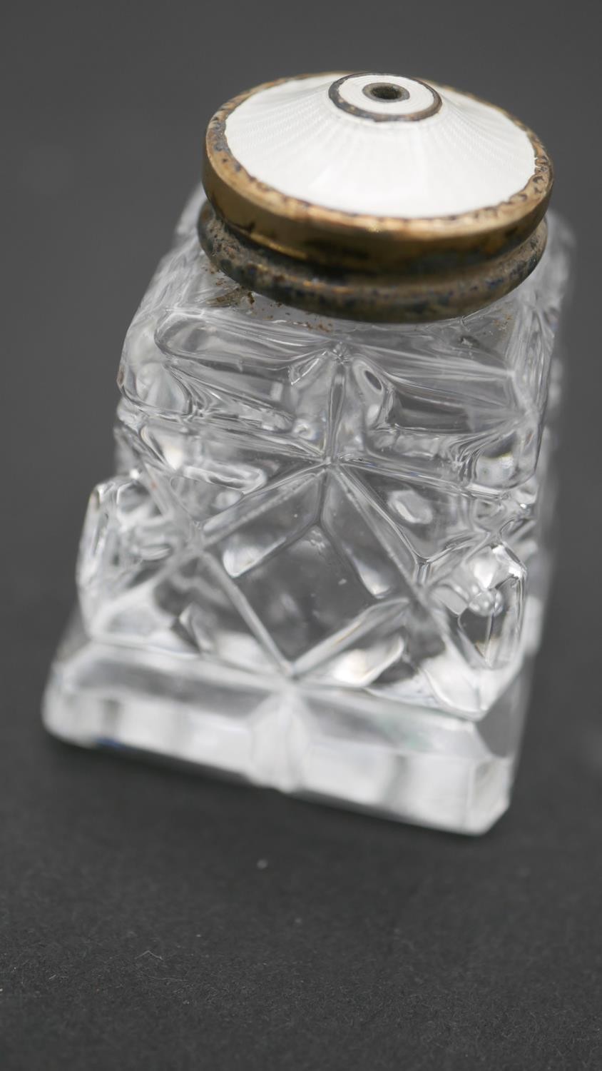 Hroar Prydz - Four silver gilt Norwegian cut crystal salt and pepper shakers with cream guilloche - Image 3 of 3