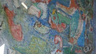 A framed and glazed watercolour, abstract study, inscribed Joan Chapman, Paris 1988 to the