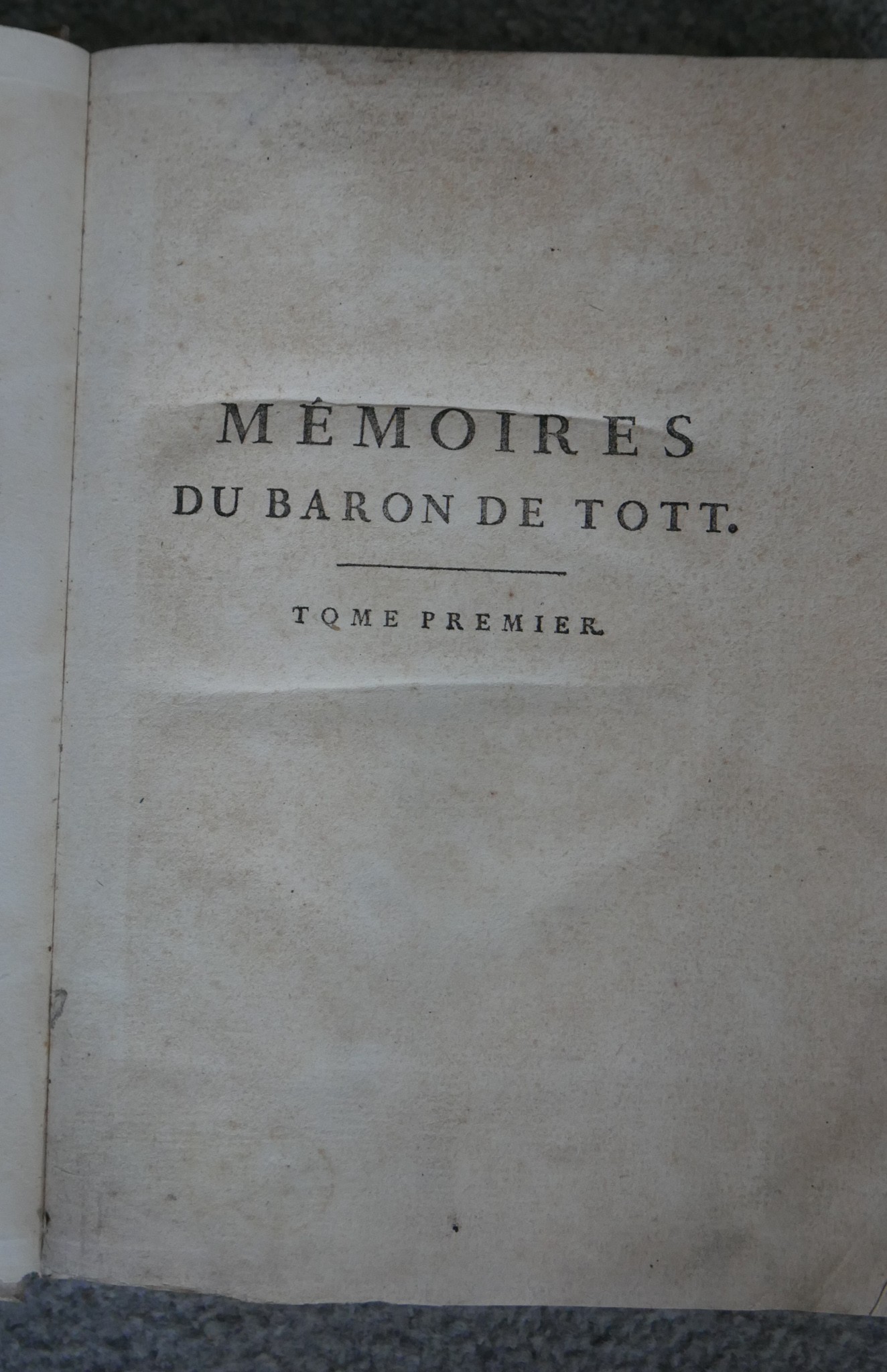 Tott (Francois, Baron de) Memoires sur les Turcs et les Tatares, tome premier, with fold out black - Image 4 of 7