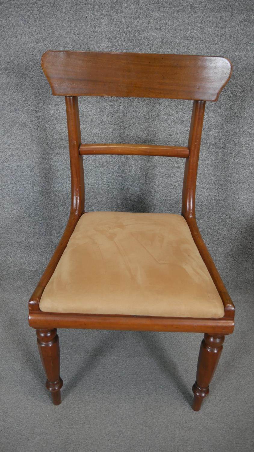 A 19th century mahogany bar back dining chair along with a similar chair. - Image 2 of 5