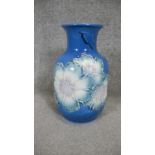 Julio Fernández for Lladro. A blue porcelain Poppy Flower design vase, (Limited edition 23 of 1500).