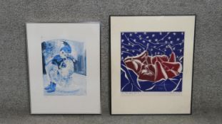Two framed and glazed signed prints. One of a doll signed Yael, 83. The other a wood block still