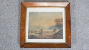 A framed and glazed 19th century watercolour landscape of Loweswater. Unsigned. H.36 x W.40cm