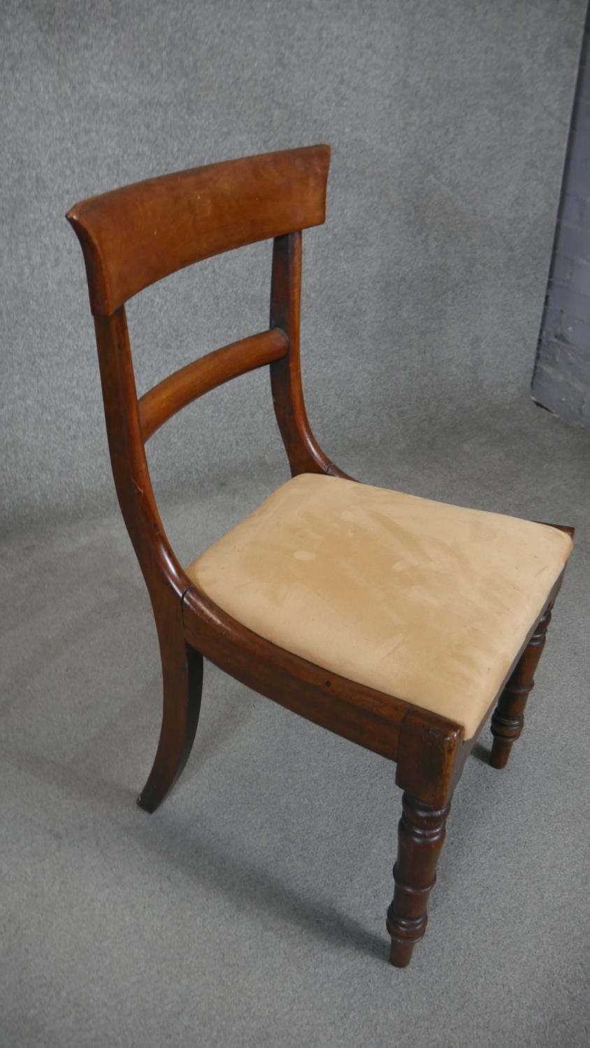 A 19th century mahogany bar back dining chair along with a similar chair. - Image 5 of 5