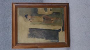 Sargy Mann (1937 - 2015) A framed oil on canvas study, figure lying on a bed. Signed verso.