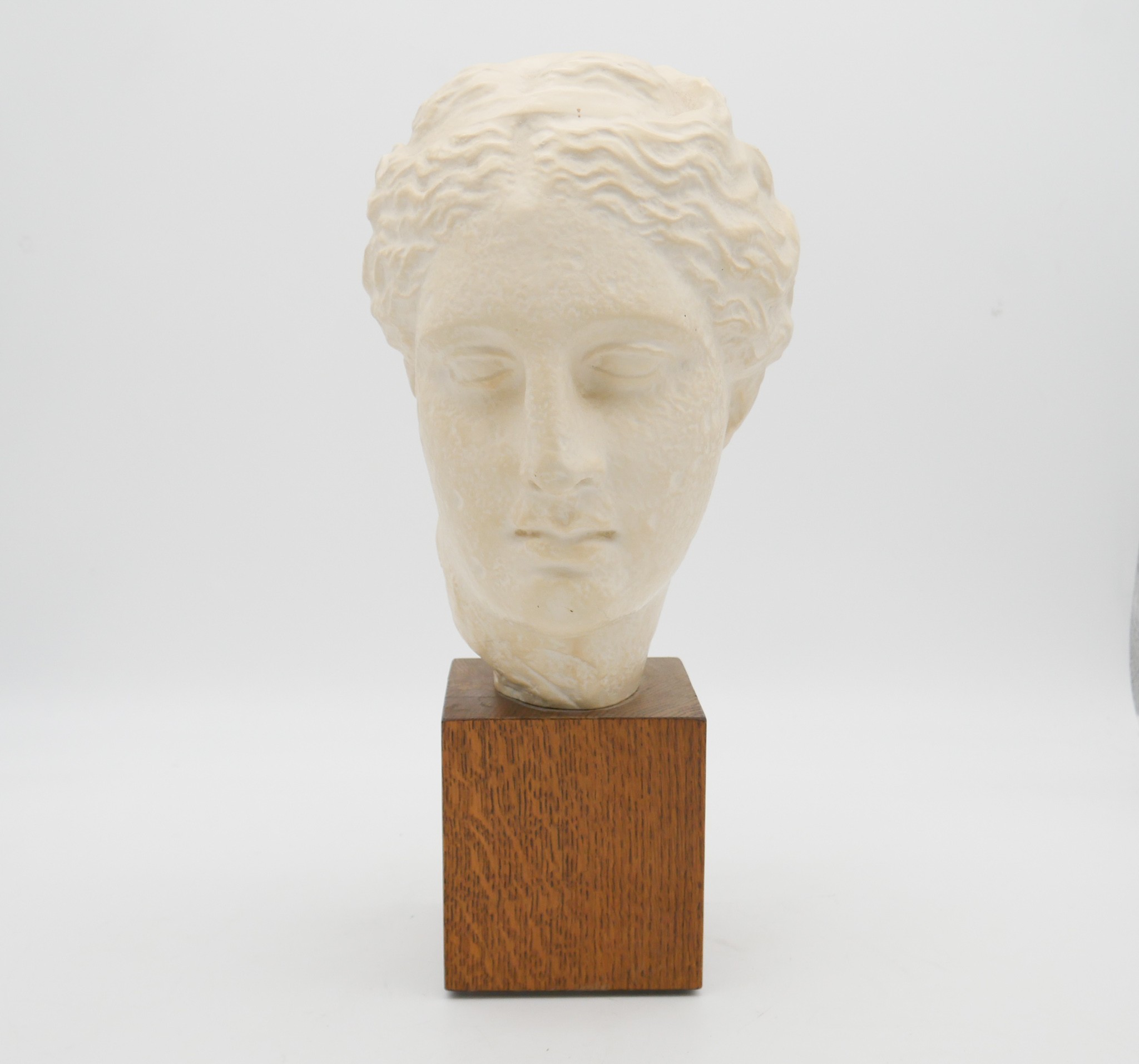 A museum reproduction of an Ancient Greek sculpture of the head of Hygeia, Greek Goddess of