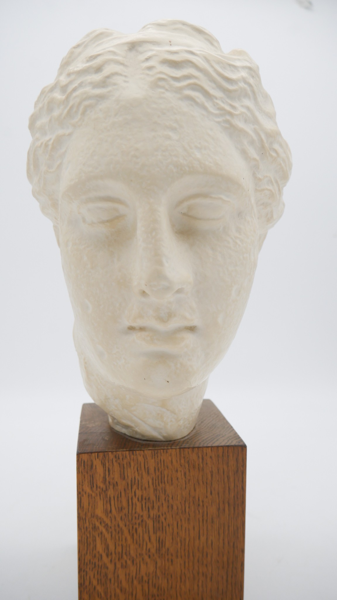 A museum reproduction of an Ancient Greek sculpture of the head of Hygeia, Greek Goddess of - Image 5 of 6
