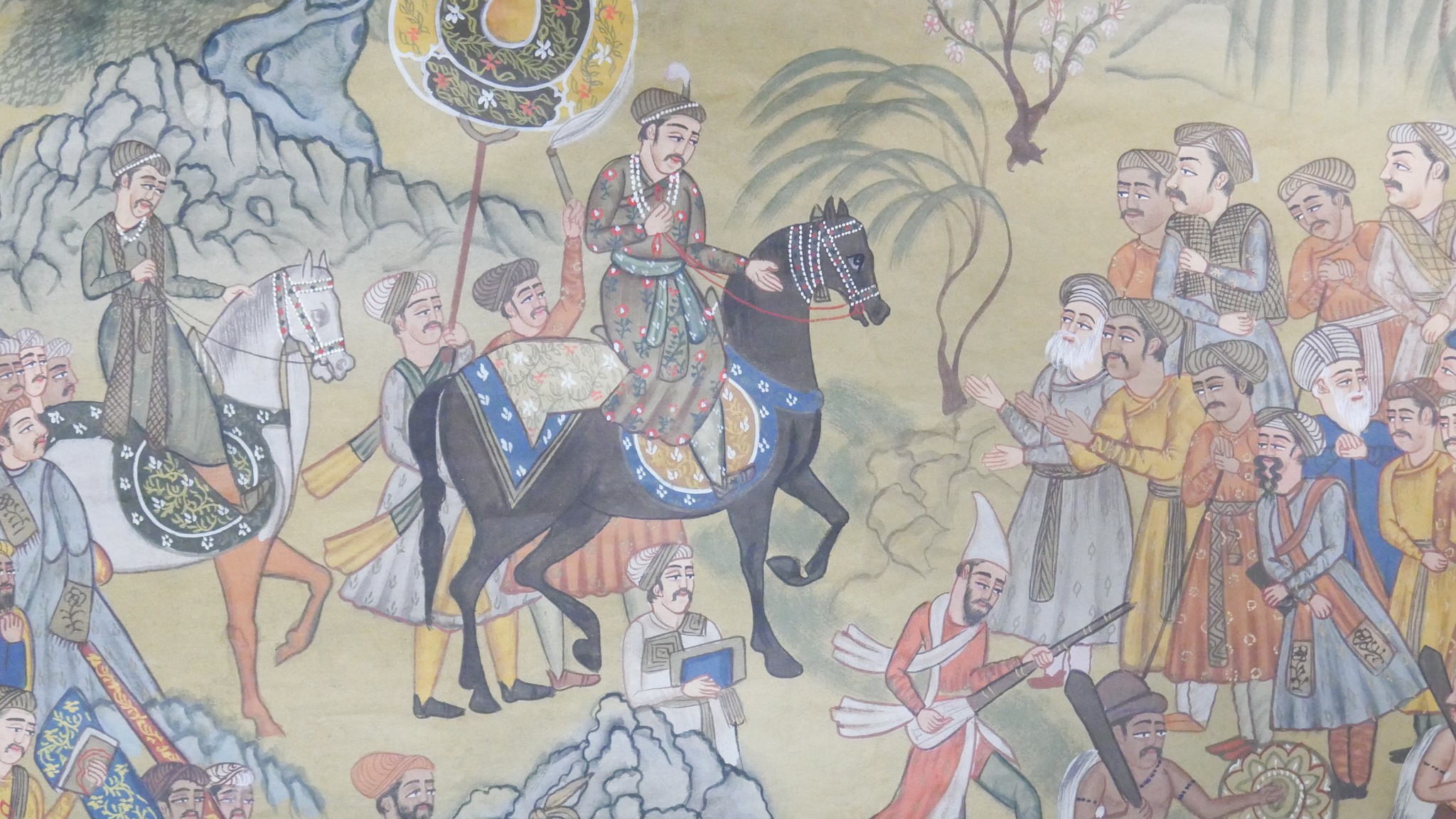 An unframed Indo-Persian painting on fabric of Imam Ali's white horse along with another depicting a - Image 4 of 5