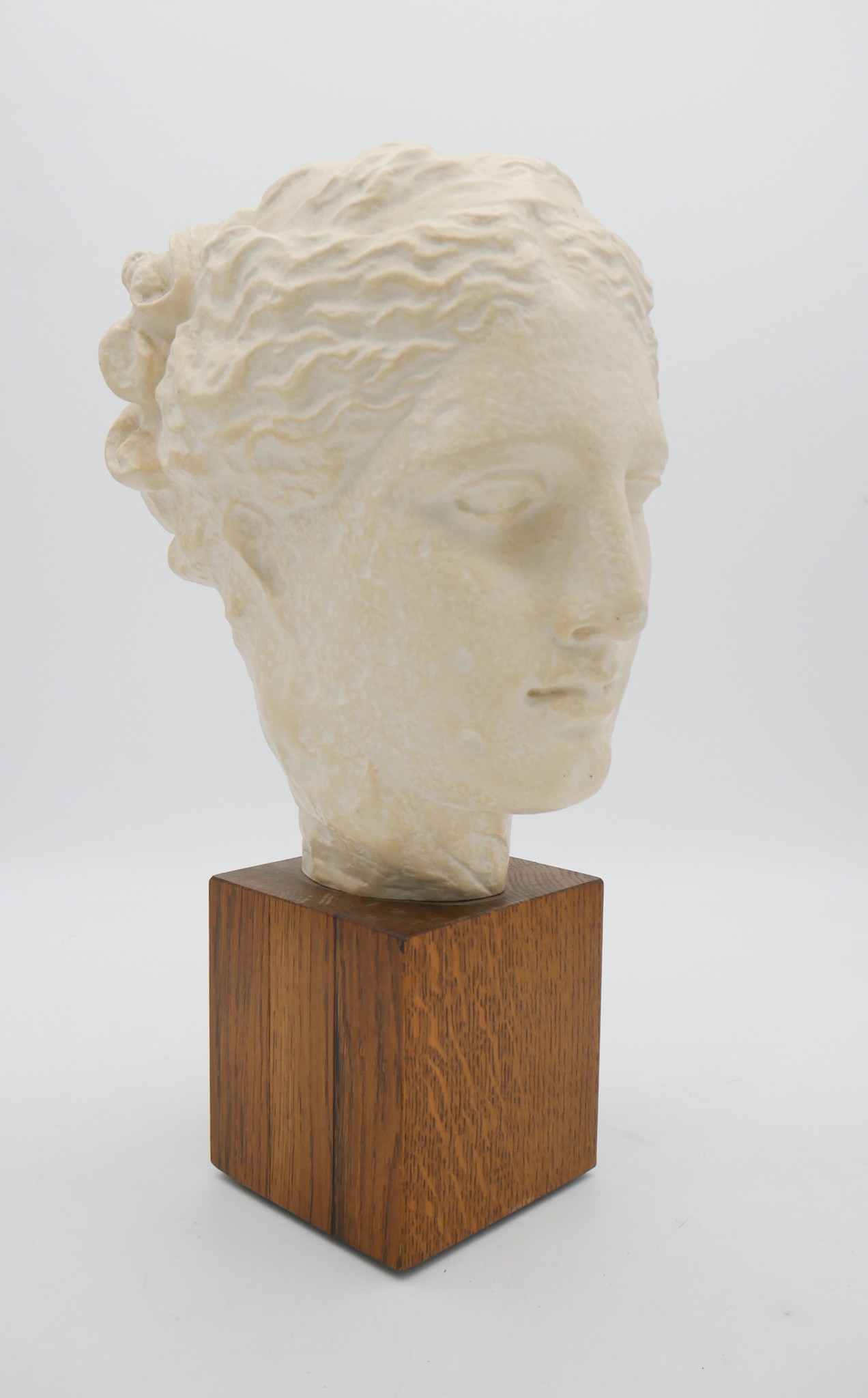 A museum reproduction of an Ancient Greek sculpture of the head of Hygeia, Greek Goddess of - Image 3 of 6