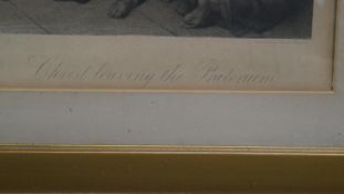 Herbert Bourne (1825-1907) A large gilt framed and glazed 19th century engraving of Christ leaving