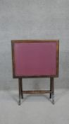 A vintage beech framed folding games table. H. 86 W. 60 D.50