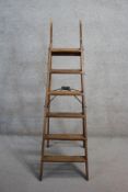 A set of vintage teak step ladders by Simplex Ladders. H. 159 W.36