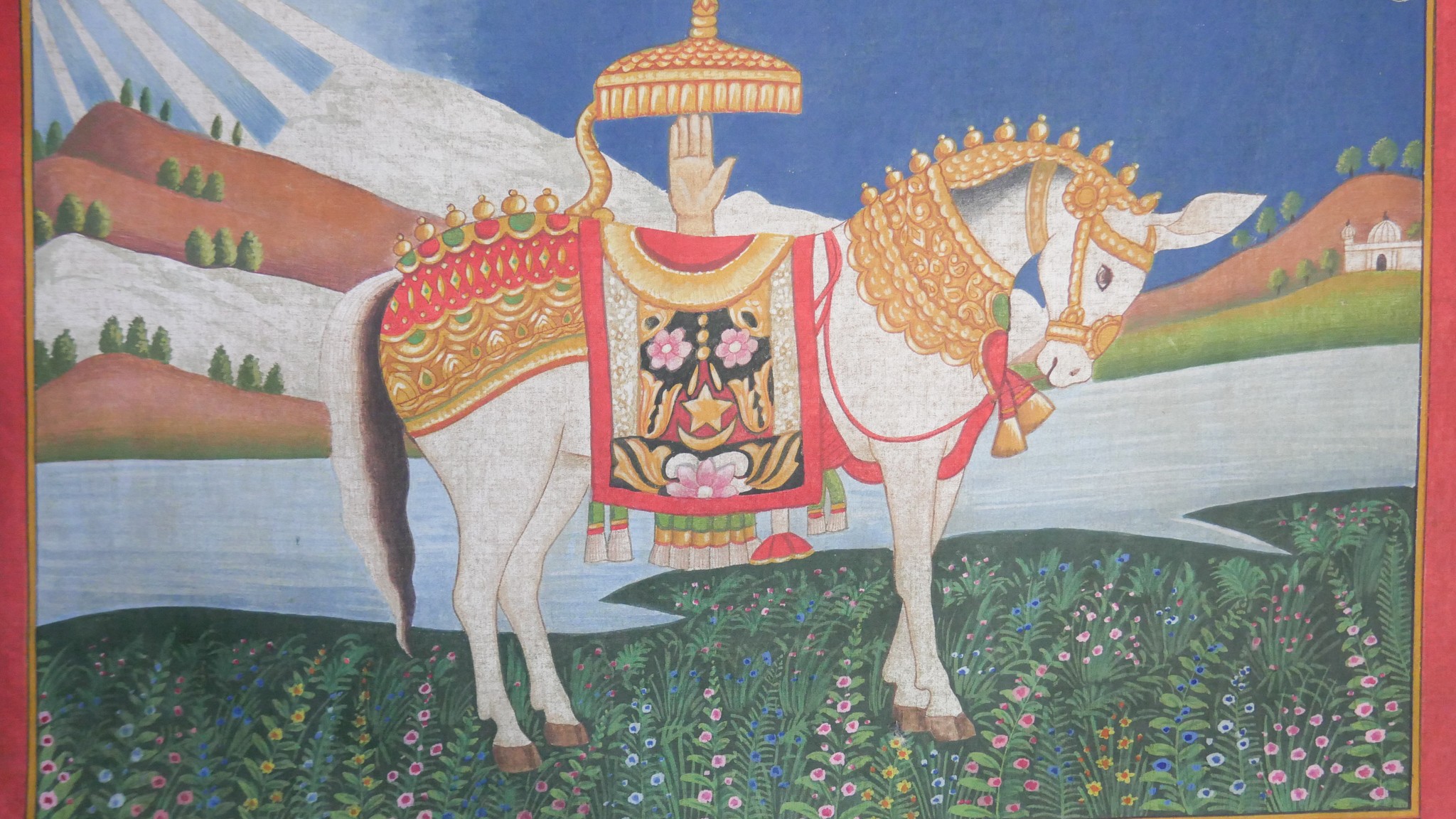 An unframed Indo-Persian painting on fabric of Imam Ali's white horse along with another depicting a - Image 3 of 5