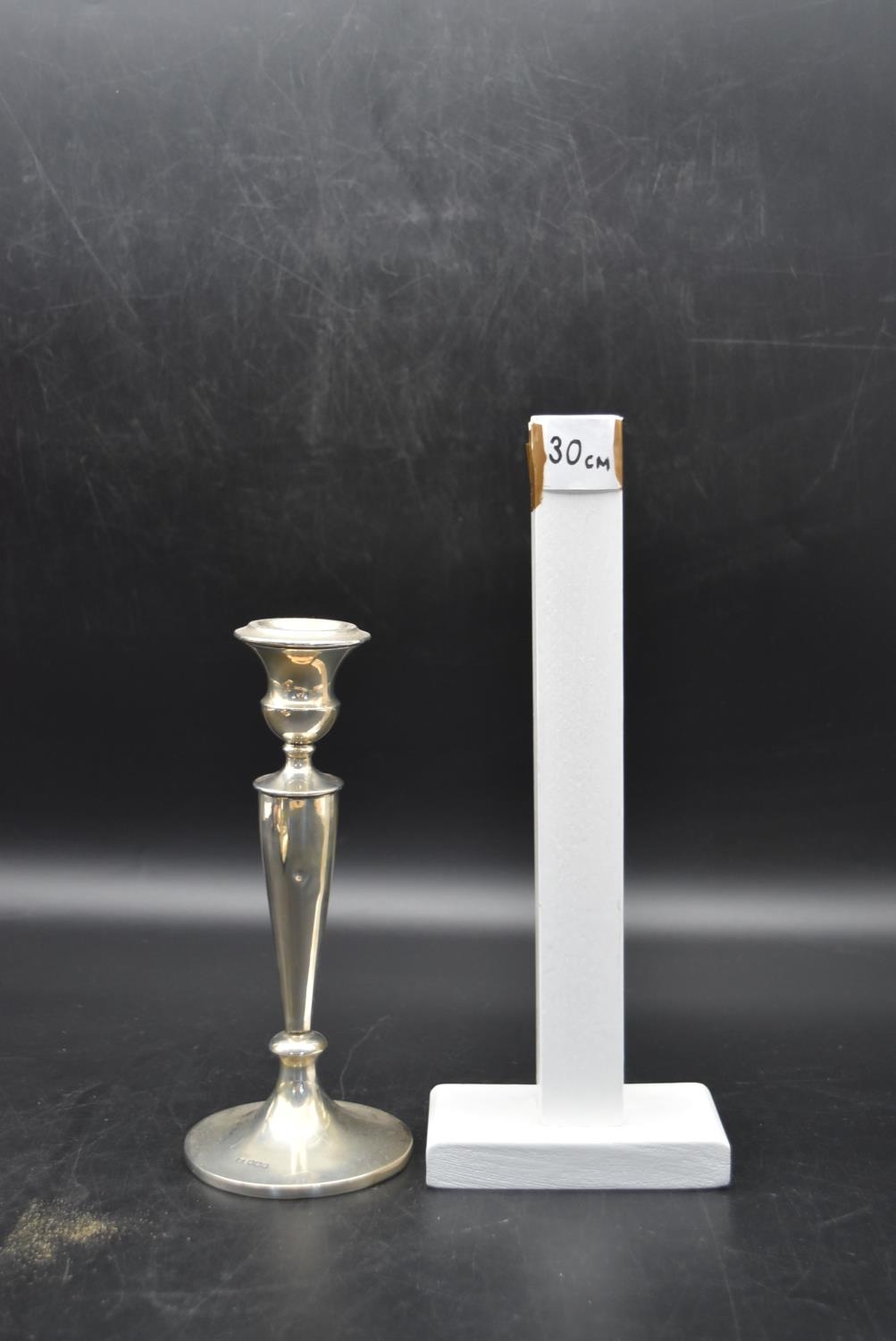 A pair of silver candlesticks with a twisted style to the column and beading decoration to the base, - Image 13 of 13