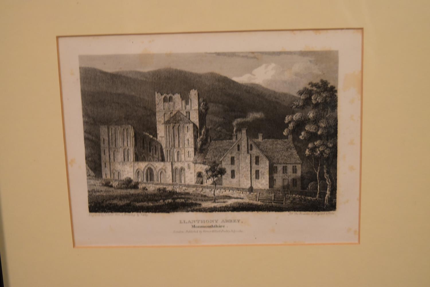 An etching of Llanthony Abbey, Monmouthshire from a drawing by John Varley (1778-1842) together with - Image 2 of 9