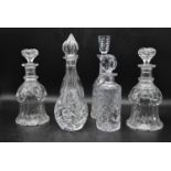 A set of six 20th century crystal cut glass decanters. H.35 W.14cm (Tallest) (6)