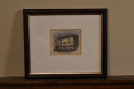 A framed and glazed print, 'The Fortune Theatre, Golden Lane, Barbican' dated 1761. H.26 W.31cm