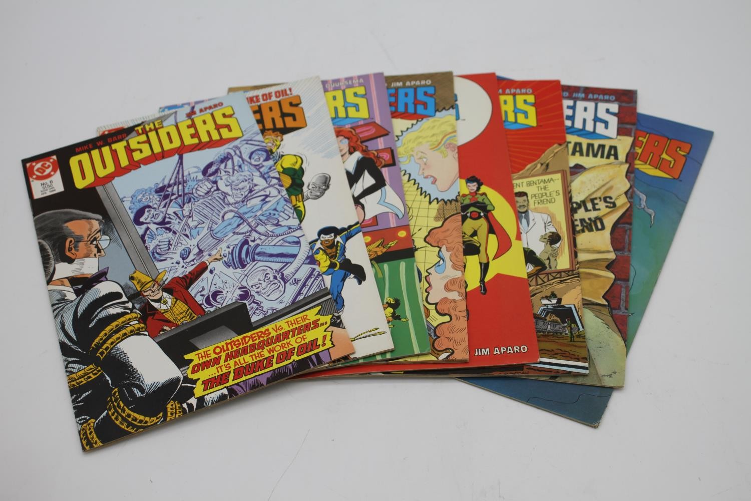 A collection of eight 1986 DC vintage Outsider comics, editions 6,7,8,9,10,11,12 and 13.