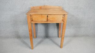 A vintage pine school desk. H.84 W.78 D.55 CM