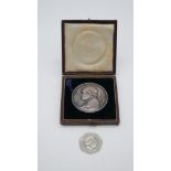 James Wyon- A leather cased 19th century James Watt First Class silver medal from The Royal Cornwall