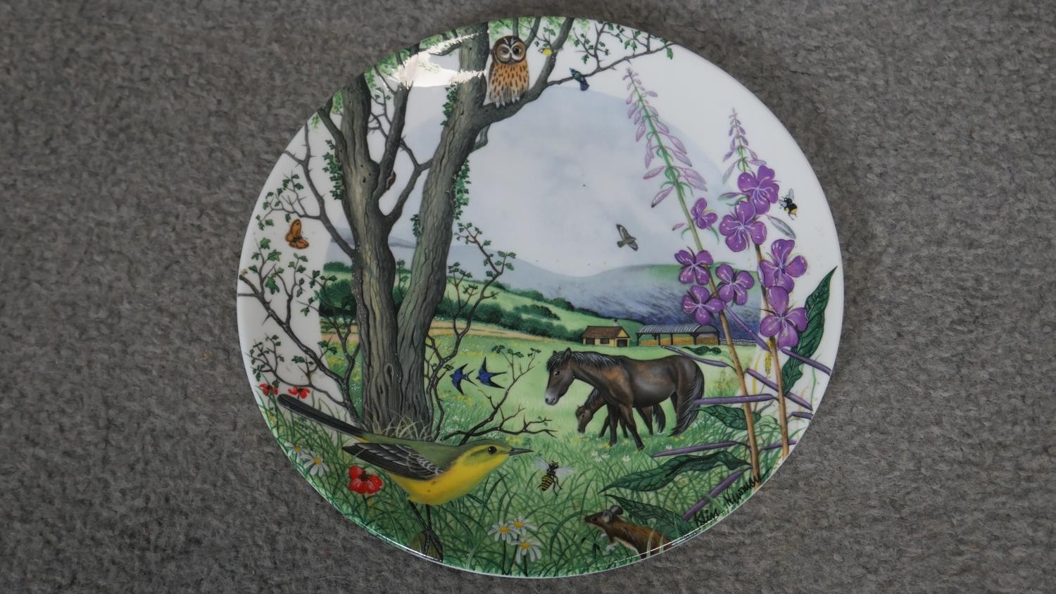 A collection of nine Wedgwood tranfer design with added hand painted details collectors plates. - Image 4 of 14