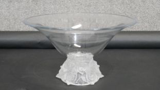 A Shannon frosted crystal rose pedestal bowl. H.20 x D.36cm