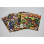 A collection of eight vintage Marvel comics. Including Sub-Mariner, 1, 1980, Moon Knight, Savage