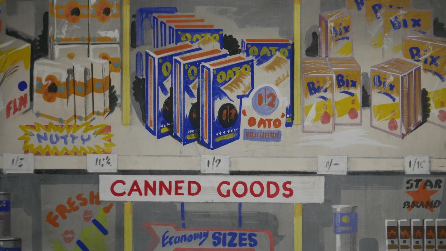 A very large hand painted vintage supermarket advertising sign. H.240 W.152 - Image 3 of 5