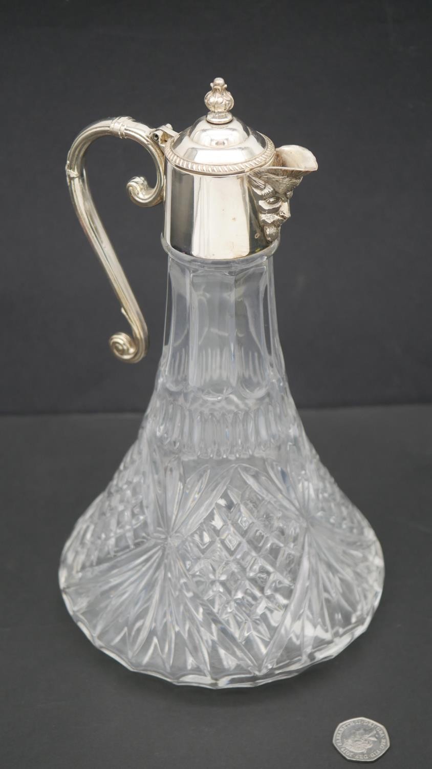 A collection of cut glass and crystal. Including a crystal ships decanter, a silver plated cut glass - Image 2 of 6