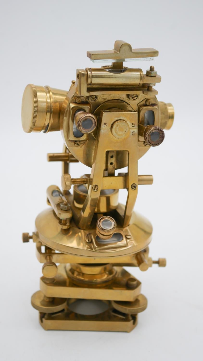 A cased brass surveyors theodolite. H.22cm - Image 3 of 5