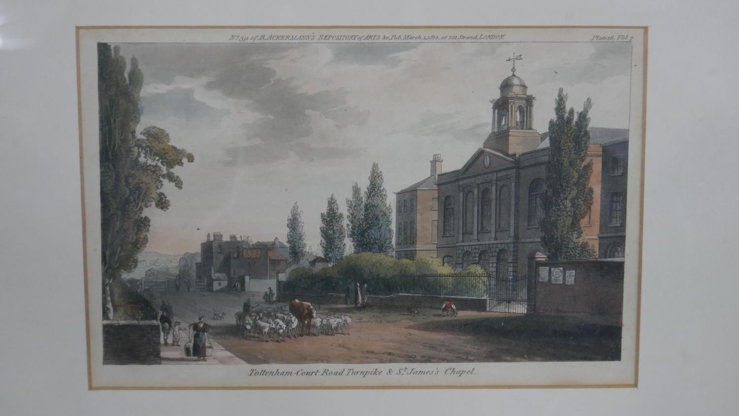 Three framed and glazed 19th century hand coloured engravings. One of London University, College - Image 7 of 8