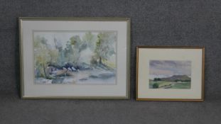 Two framed and glazed watercolour landscapes. One signed Heather Pendlebury and the other Francis