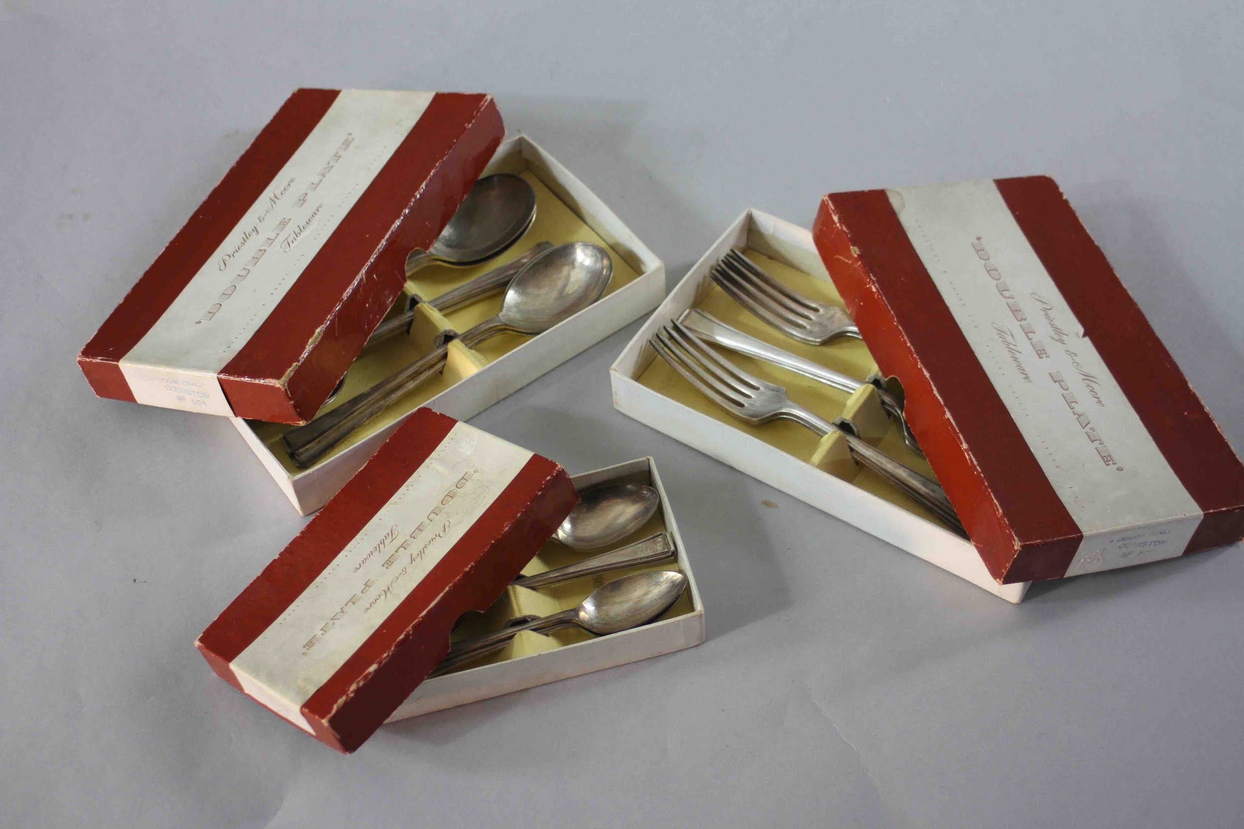 Three boxes of Priestly & Moore silver plated forks and spoons. (18 pieces in total) - Image 3 of 8