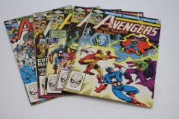 A collection of five vintage Marvel Avengers comics. Edition: 211,213,217,219,220.