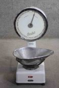 The Berkel Autoscale Company Ltd, enamelled weighing scales. H.80 W.45 D.45cm