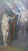 A large framed and glazed oil on paper, A M Creamer, The Story of the Stroud, inscription to the