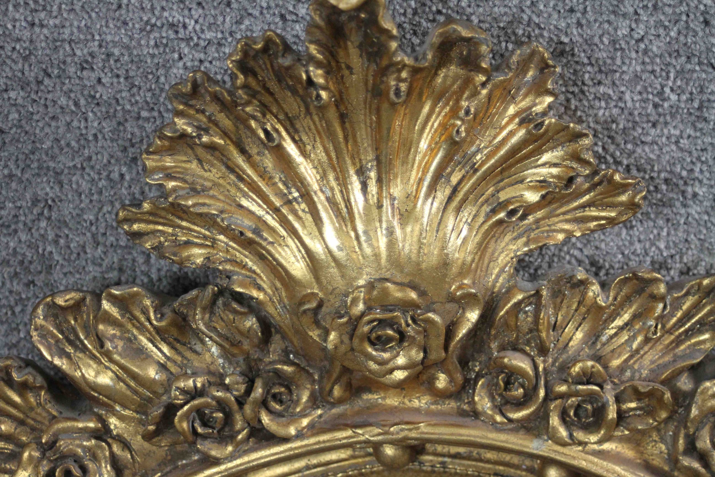 A Regency style gilt framed girandole with convex plate and foliate decoration and twin scrolling - Image 3 of 4