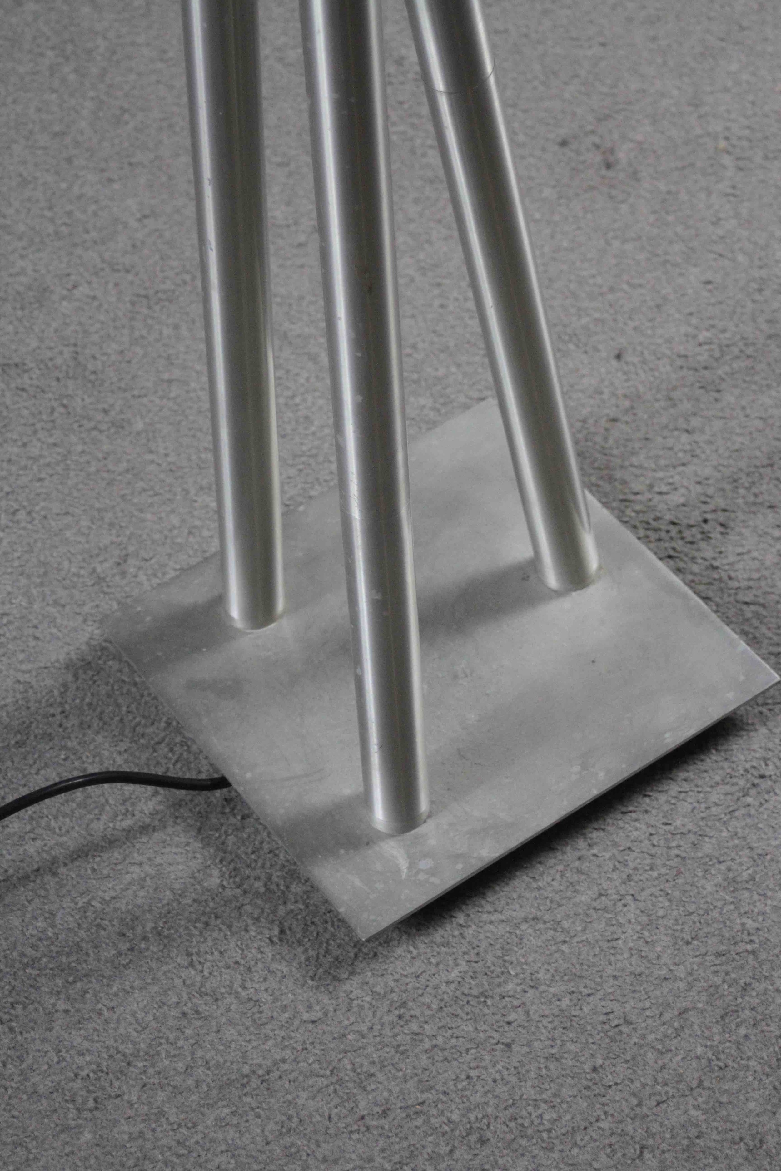 A Lumisource Icicle brushed nickel and frosted glass floor lamp. H.174 W.27cm - Image 4 of 4