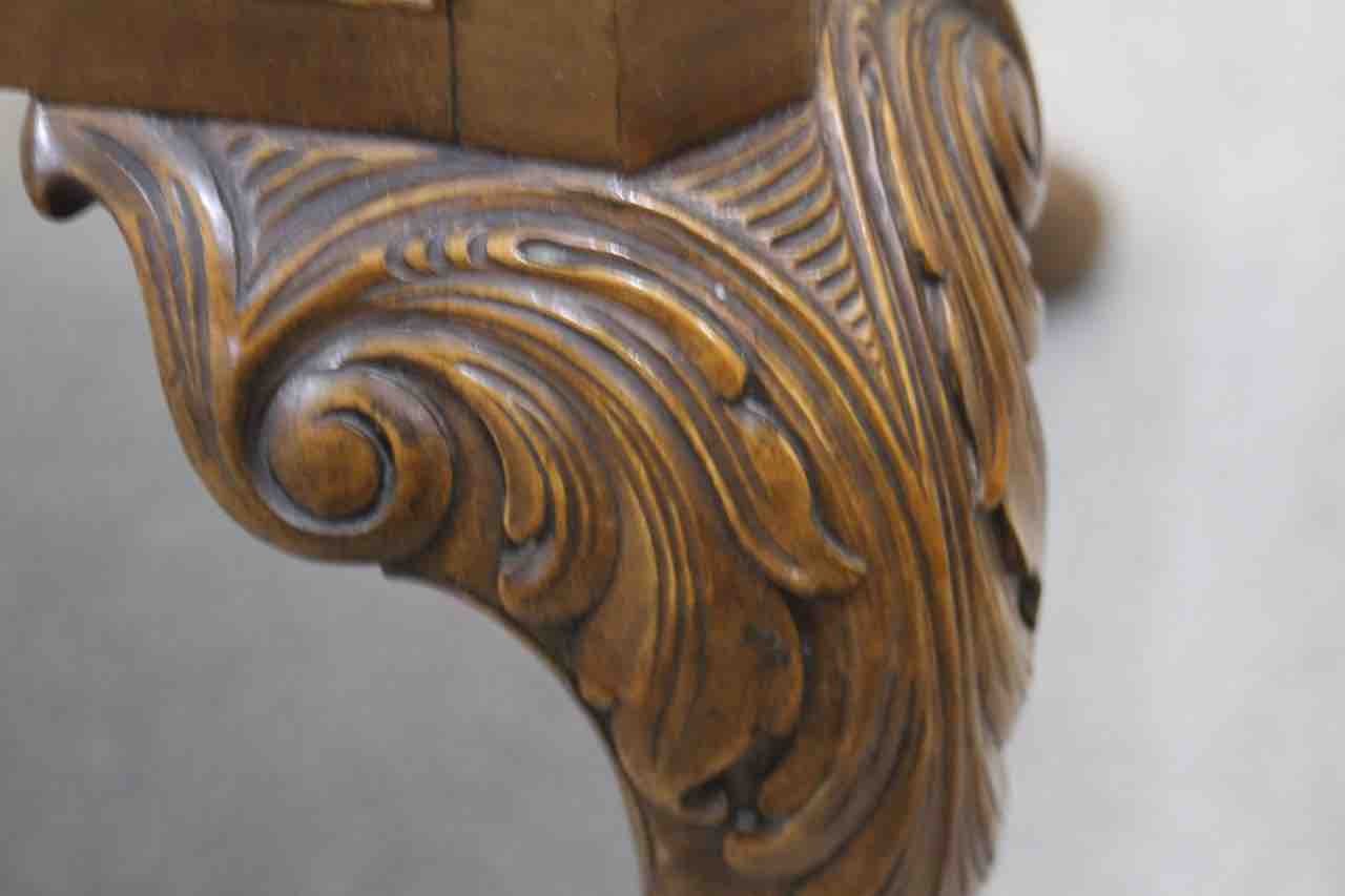 A mid century burr walnut Epstein sideboard with central drawers flanked by cupboards on carved - Image 4 of 8