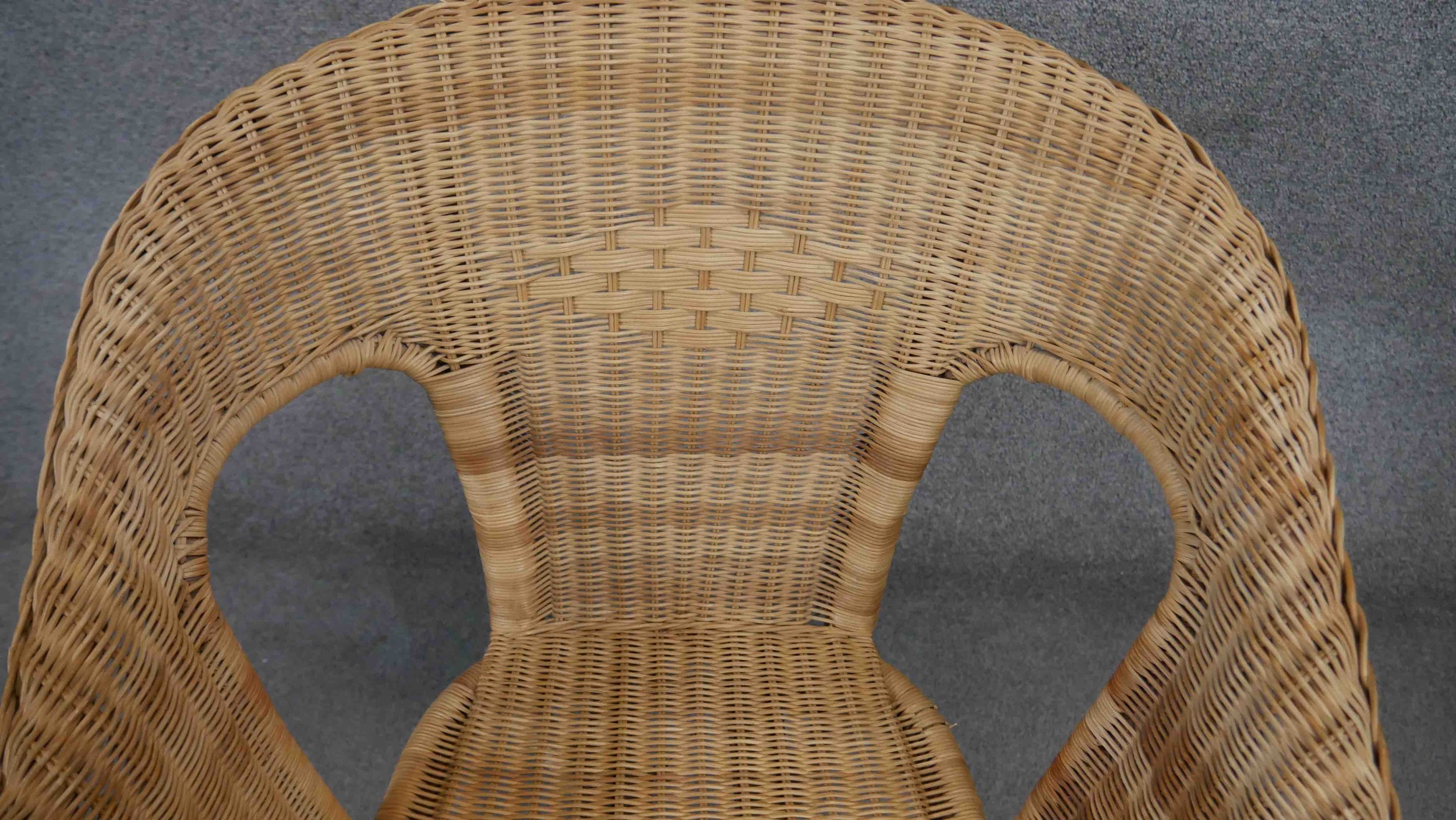 Two wicker conservatory chairs along with a vintage loom armchair. - Image 5 of 11