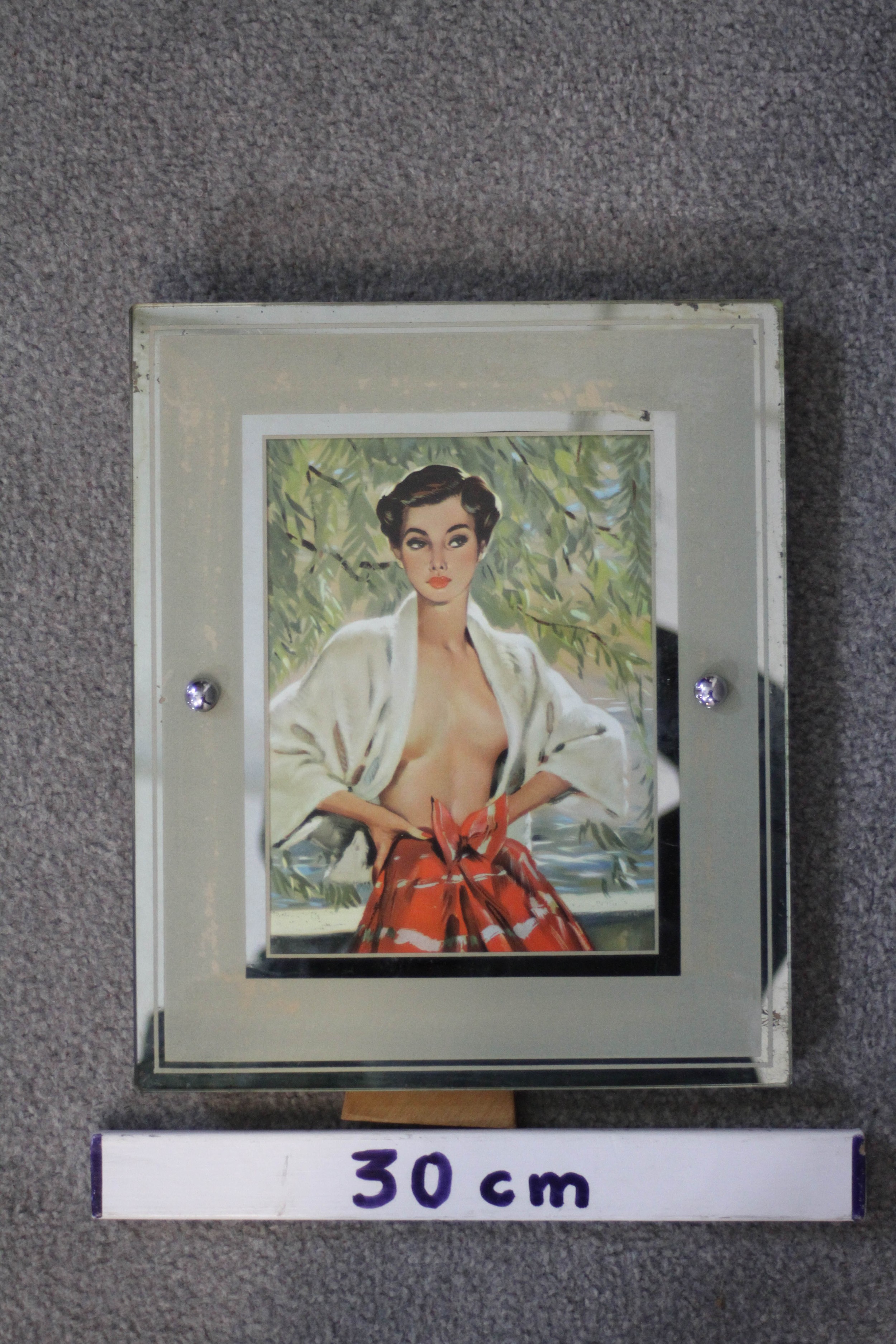 A framed vintage glamour pose fashion print. H.30 W.20cm - Image 3 of 3