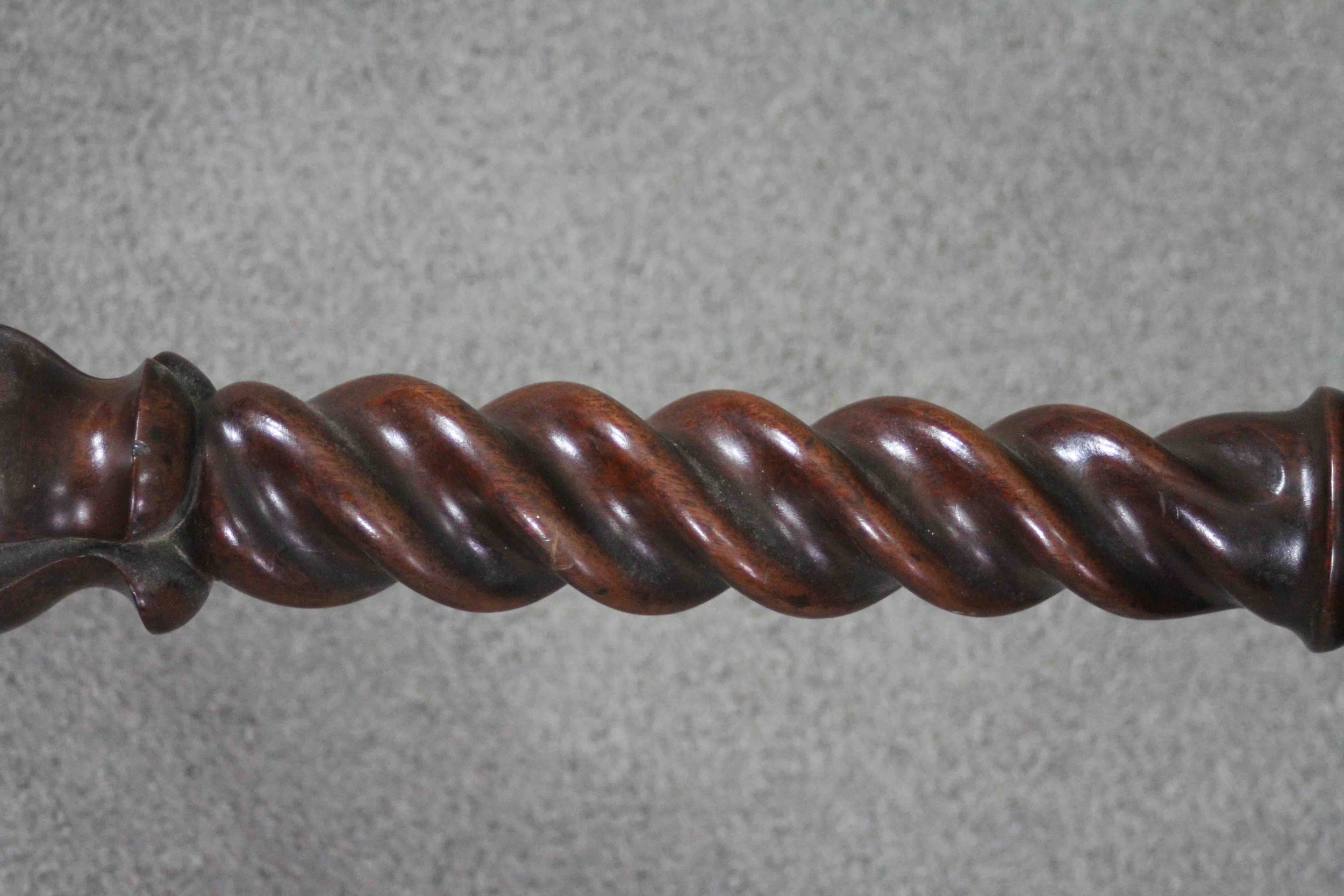 A 19th century mahogany occasional table on spiral twist cabriole supports. H.70 Diam. 62 cm - Image 4 of 5