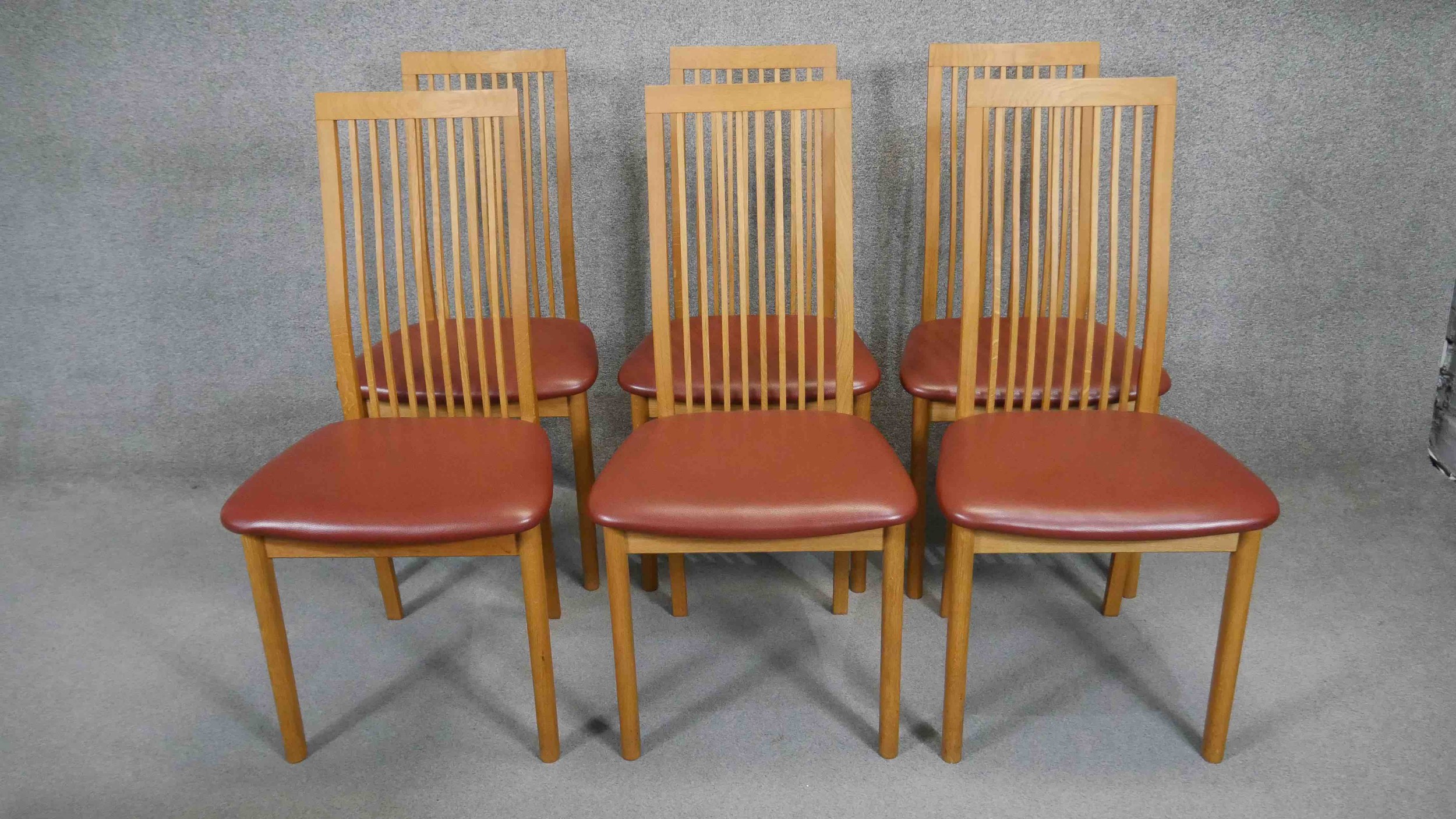 A set of six vintage teak dining chairs by Hoffer, Denmark.