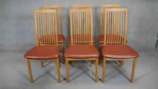 A set of six vintage teak dining chairs by Hoffer, Denmark.