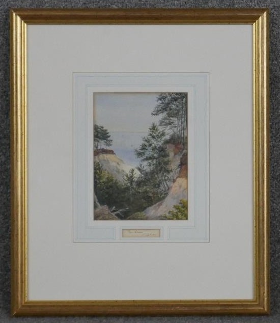 Horace Decimus Fellowes. A framed and glazed 19th century watercolour of Branksome. Inscribed and - Image 2 of 5