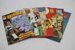 A collection of eight 1986 DC vintage Outsider comics, editions 6,7,8,9,10,11,12 and 13.