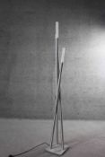 A Lumisource Icicle brushed nickel and frosted glass floor lamp. H.174 W.27cm
