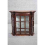 A 19th century style hanging glazed cabinet. H.70 X W75 X D 28 CM